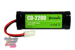 CD220072#D-Power CD-2200 7.2V NiMH Akku mit Tamiya-Stecker