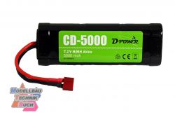 CD500072T#D-Power CD-5000 7.2V NiMH Akku mit T-Stecker