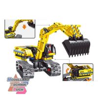 6801#Bausteinbagger 2in1-Modell mit schwenkbarer Schaufel
