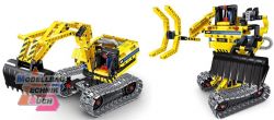 6801#Bausteinbagger 2in1-Modell mit schwenkbarer Schaufel