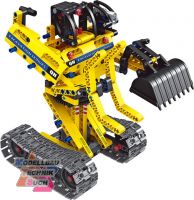 6801#Bausteinbagger 2in1-Modell mit schwenkbarer Schaufel