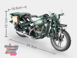 C51022W#Cada Baustein-Milit�rmotorrad mit Fernsteuerung