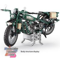 C51022W#Cada Baustein-Milit�rmotorrad mit Fernsteuerung