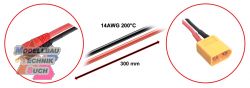 3040075#Ladekabel 4mm Goldkontaktstecker - XT60 300mm