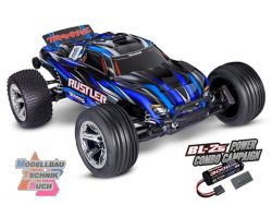TRX37354-4-BLUE#Rustler 2WD Brushless BL-2S RTR blau 1:10 Stadiu