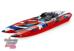 TRX57046-4REDR#DCB M41 rot/blau Catamaran, Brls., o. Akku und La